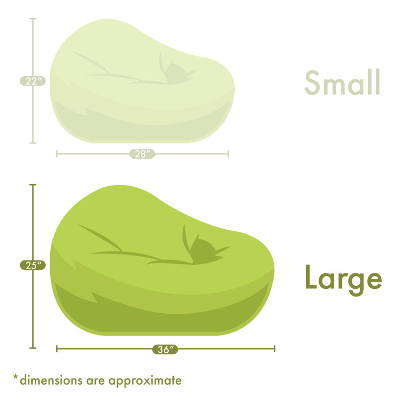 Average bean bag size sale